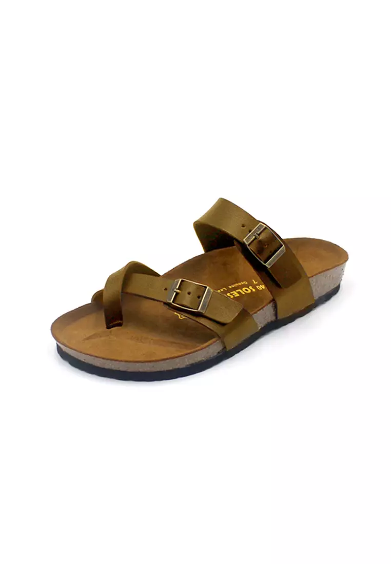 Dublin - Camel Leather Sandals & Flip Flops