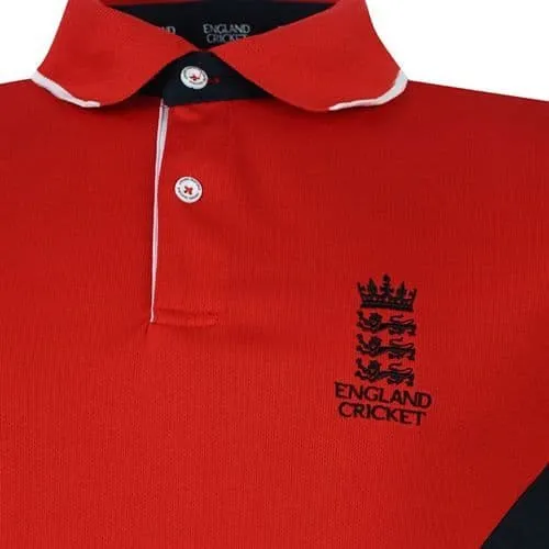 ECB England Cricket Classic Poly Polo Shirt (Red)