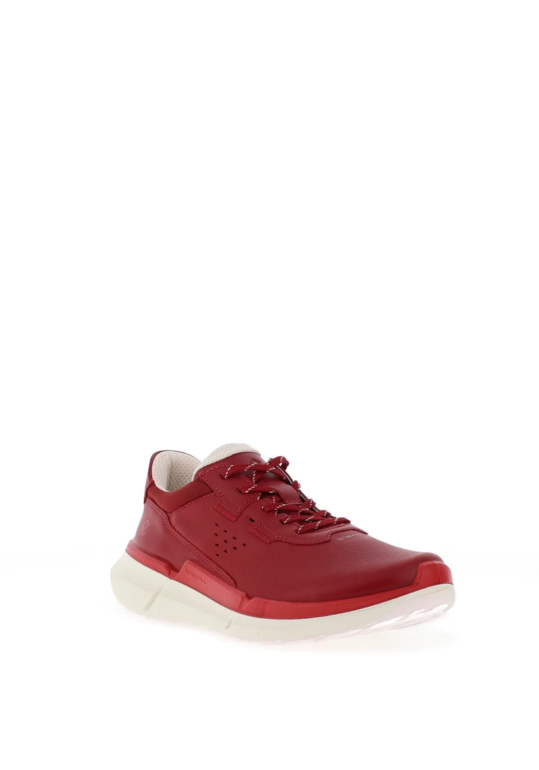 Ecco Biom 2.2 Leather Lace Up Trainers, Red