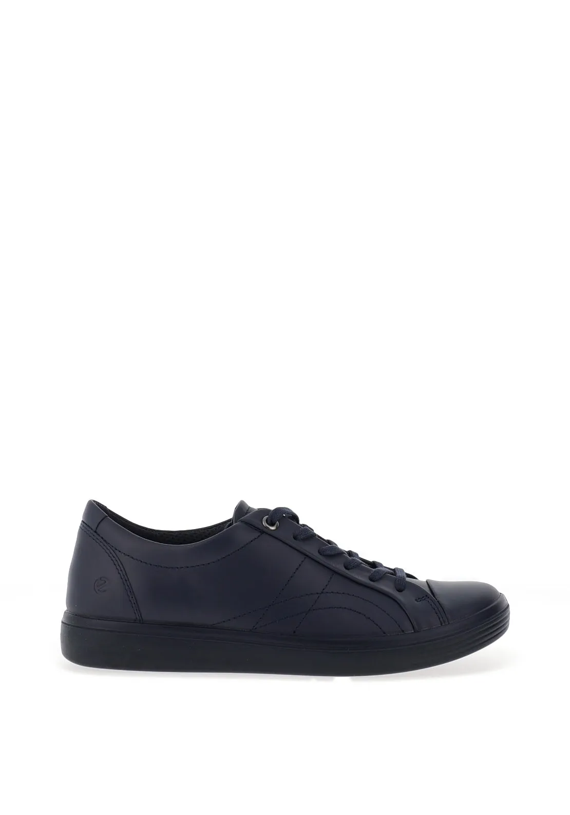 Ecco Classic Leather Laced Trainers, Navy