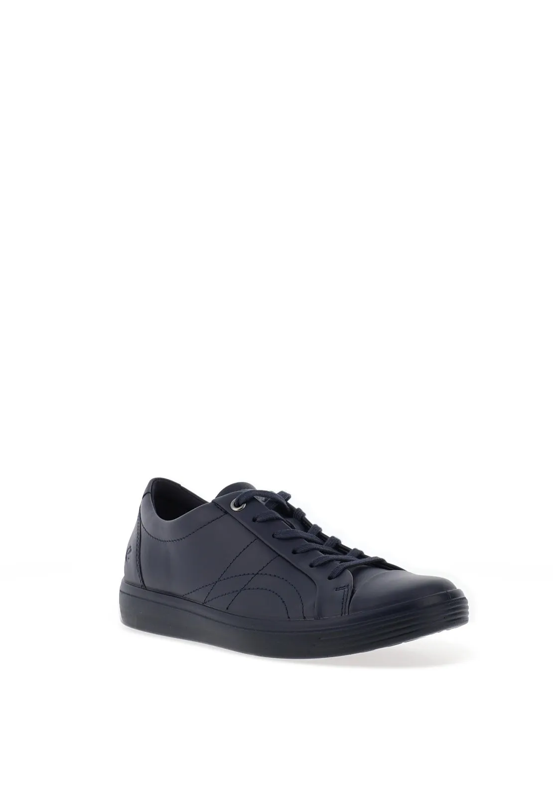 Ecco Classic Leather Laced Trainers, Navy