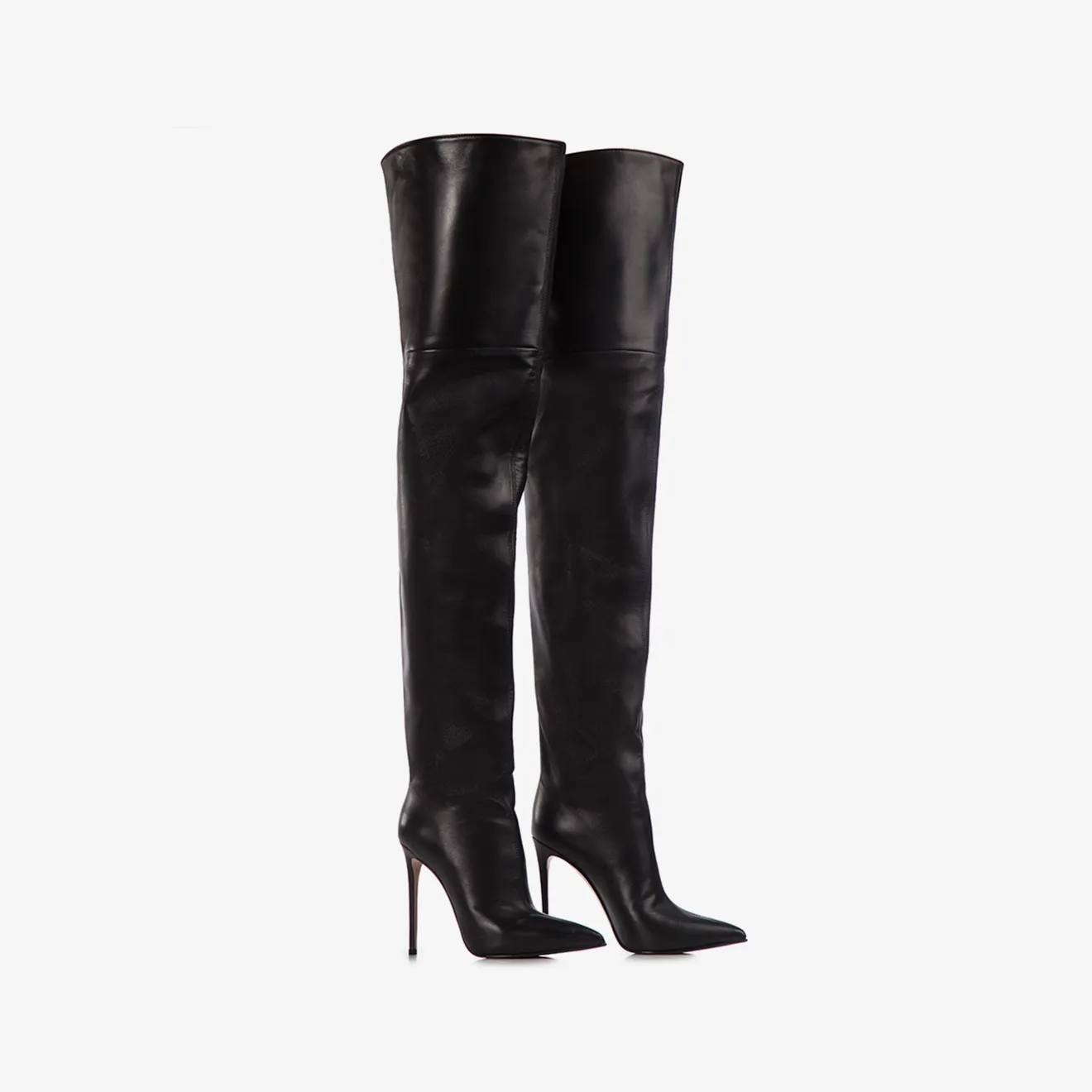 EVA THIGH-HIGH BOOT 120 mm Black nappa leather oversized over-the-knee boot