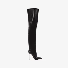 EVA THIGH-HIGH BOOT 120 mm Black nappa leather oversized over-the-knee boot