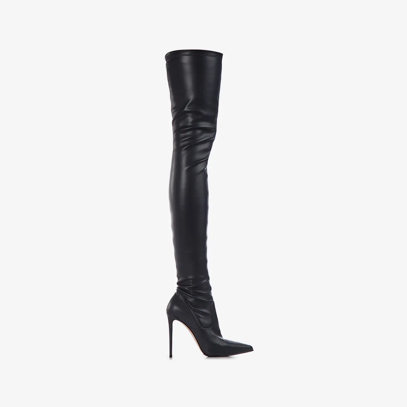 EVA THIGH-HIGH BOOT 120 mm Blue college stretch vegan leather over-the-knee boot