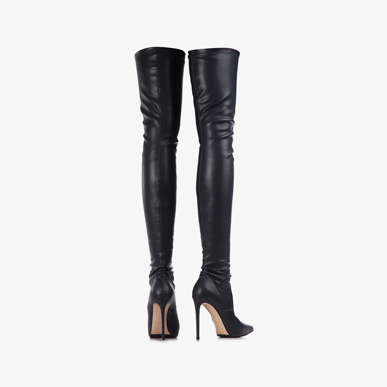 EVA THIGH-HIGH BOOT 120 mm Blue college stretch vegan leather over-the-knee boot