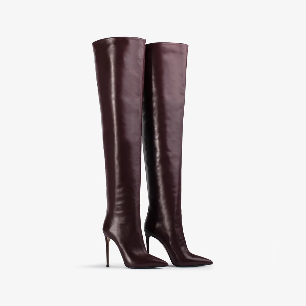 EVA THIGH-HIGH BOOT 120 mm Cherry red nappa leather oversized over-the-knee boot