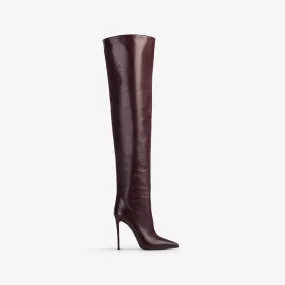 EVA THIGH-HIGH BOOT 120 mm Cherry red nappa leather oversized over-the-knee boot