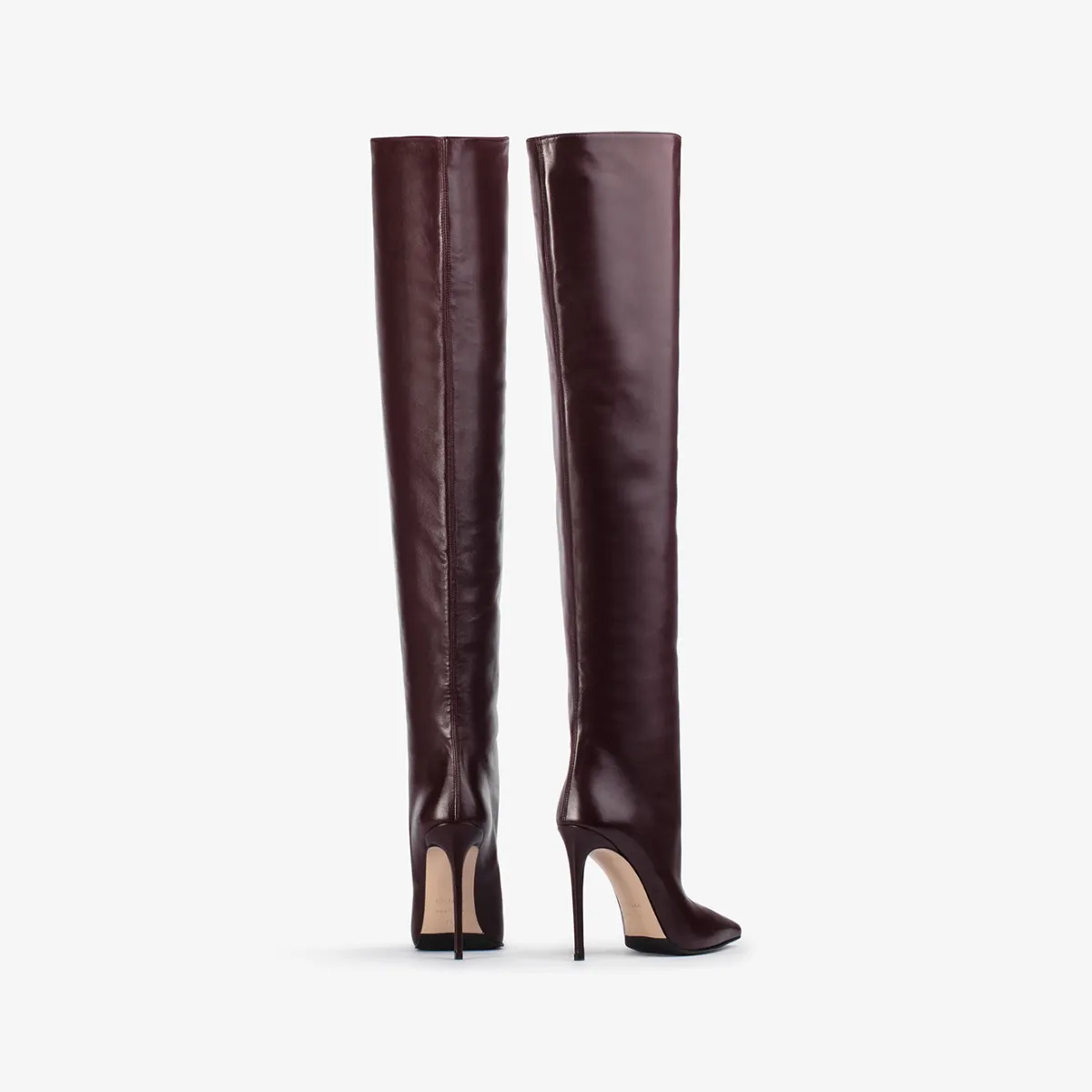 EVA THIGH-HIGH BOOT 120 mm Cherry red nappa leather oversized over-the-knee boot