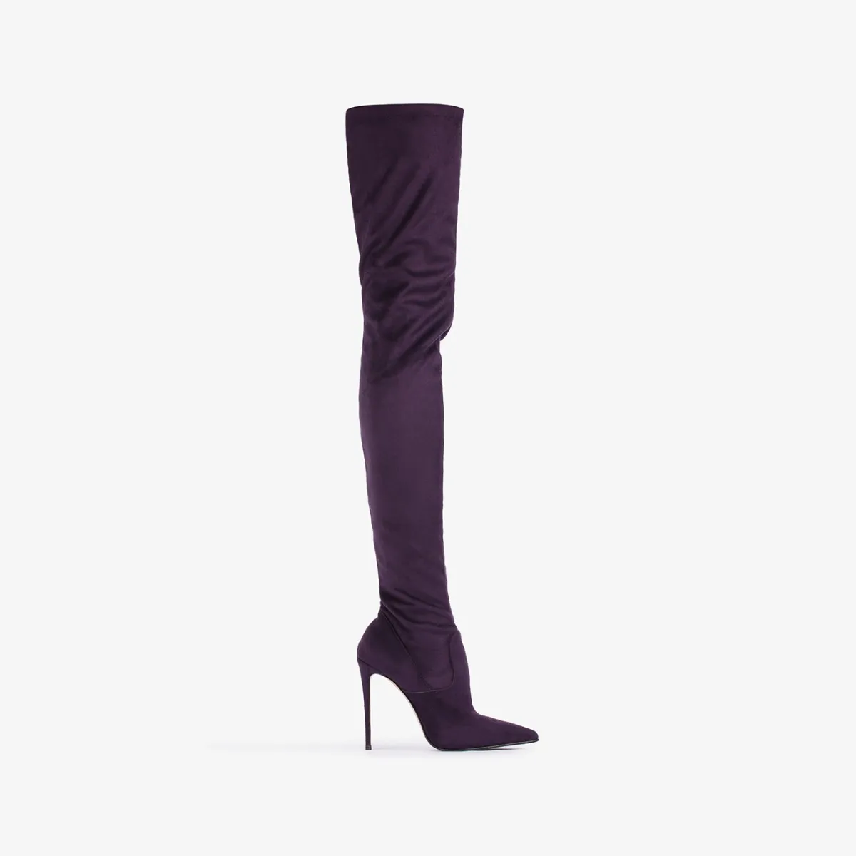 EVA THIGH-HIGH BOOT 120 mm Kamala purple stretch vegan suede over-the-knee boot