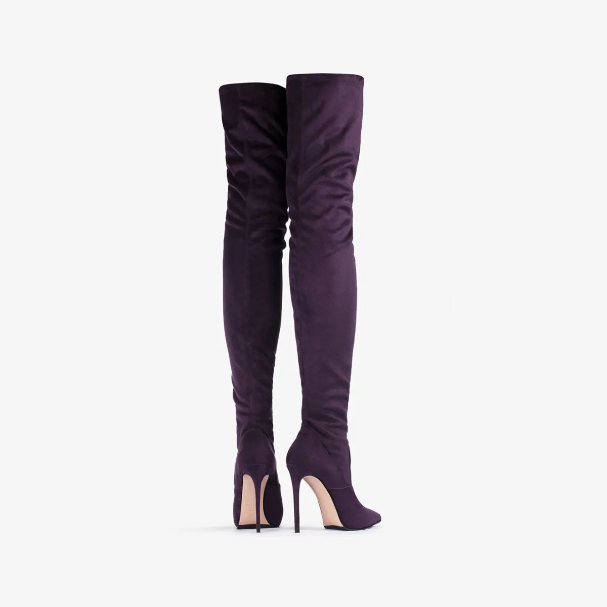 EVA THIGH-HIGH BOOT 120 mm Kamala purple stretch vegan suede over-the-knee boot