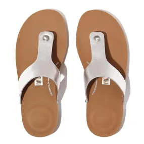 FitFlop Iqushion Metallic-Leather Toe-Post Sandals