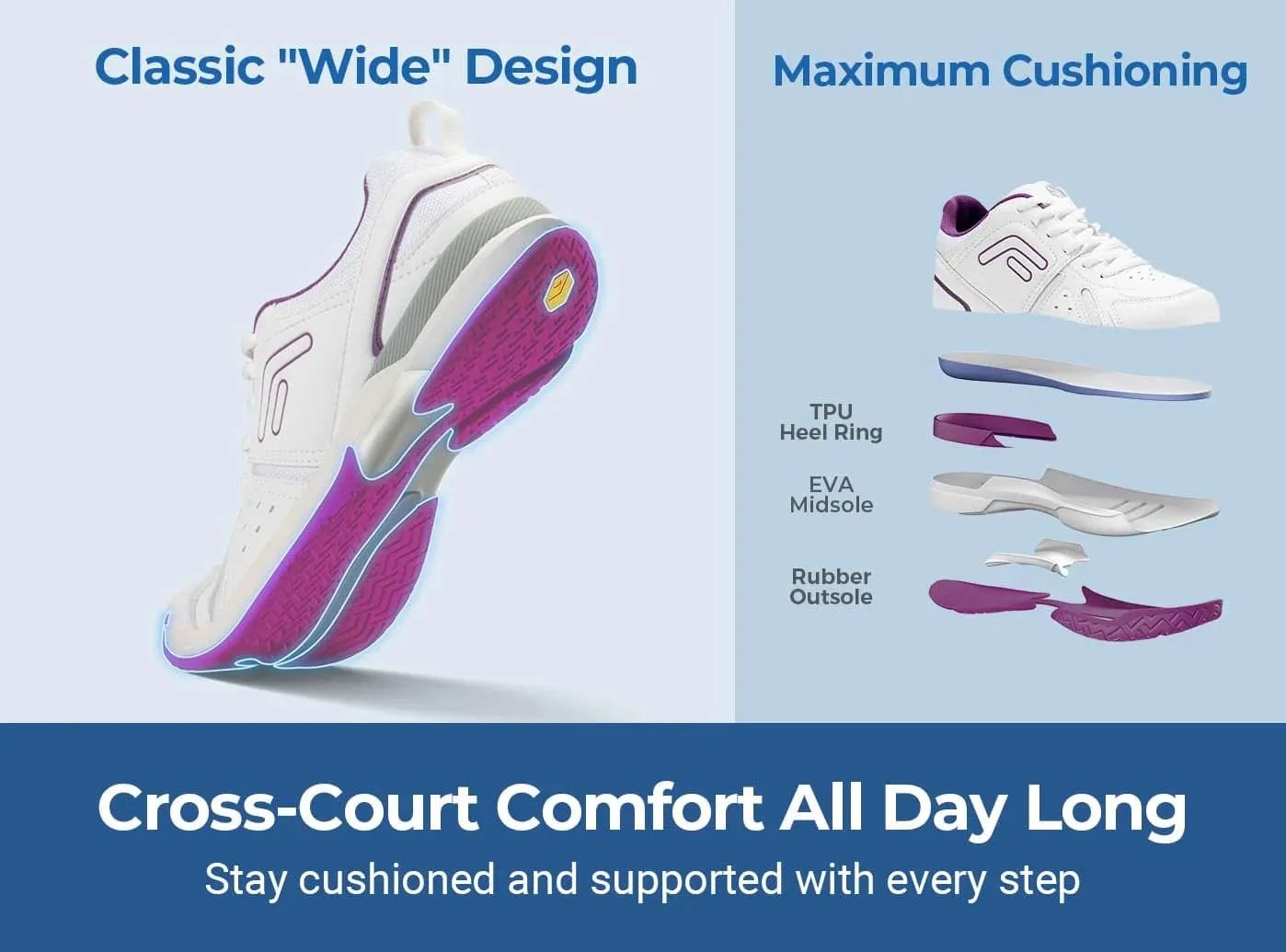 FitVille Women's Court Tennis Amadeus V5