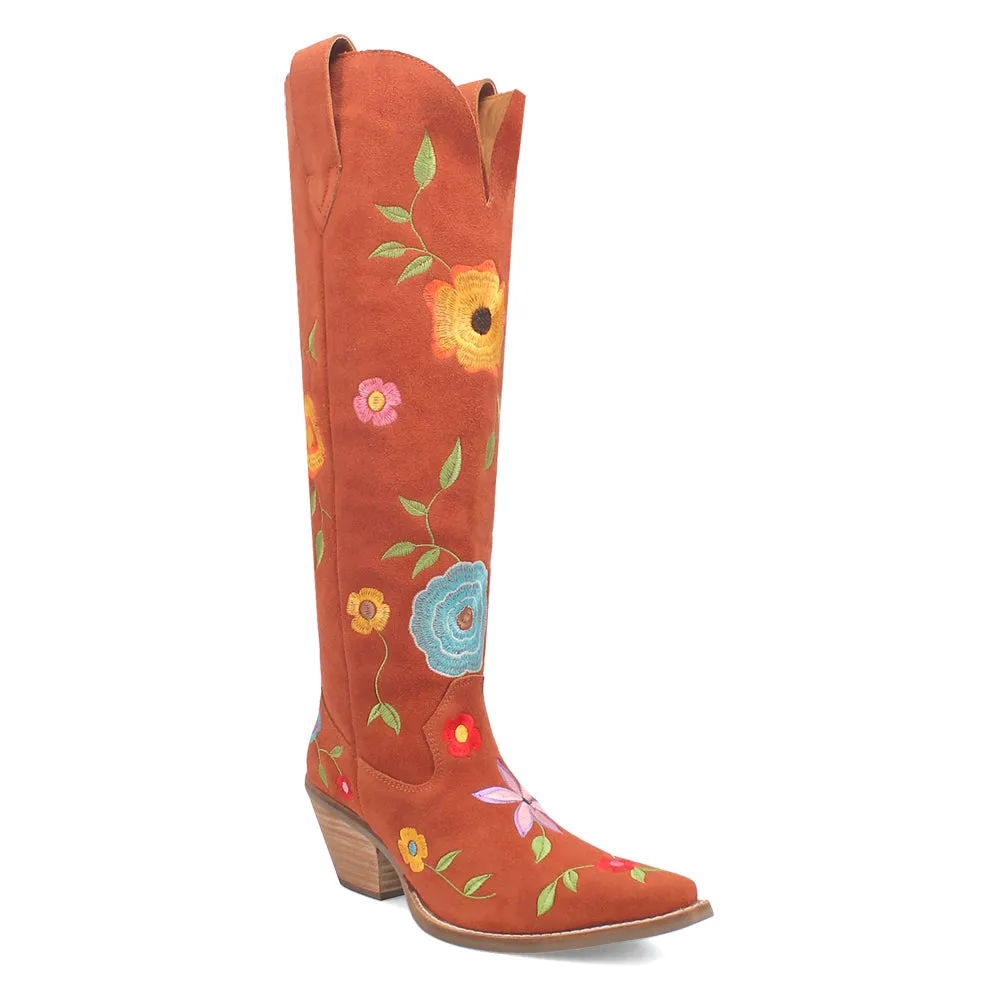 Flower Power Floral Snip Toe Cowboy Boots