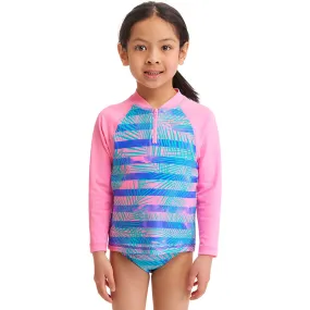 Funkita - Pastel Palm - Toddler Girl's Zippy Rash Vest