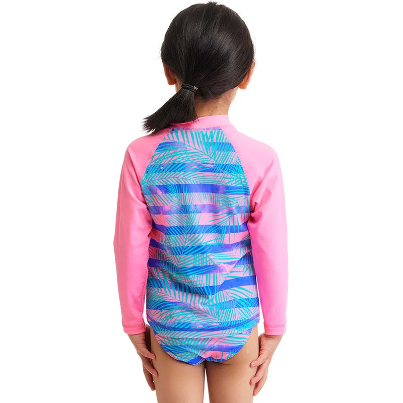 Funkita - Pastel Palm - Toddler Girl's Zippy Rash Vest