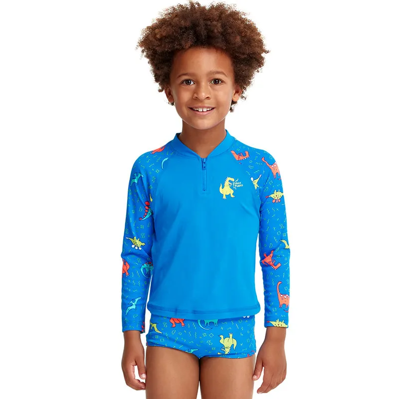 Funky Trunks - Dino Soup - Toddler Boys Zippy Rash Vest