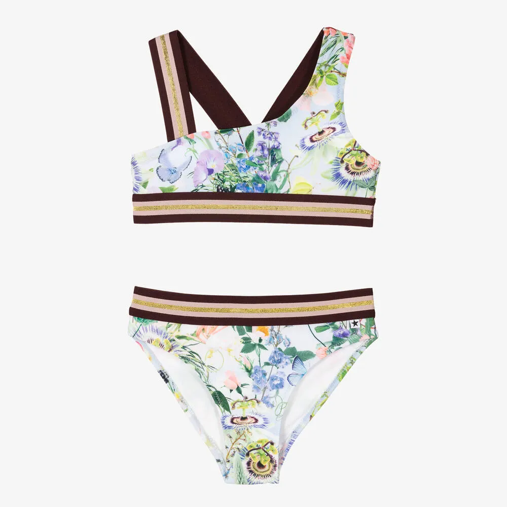 Girls Blue Floral Bikini (UPF50+)