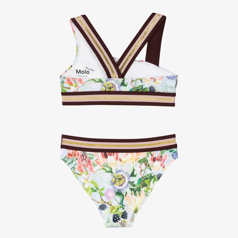 Girls Blue Floral Bikini (UPF50+)