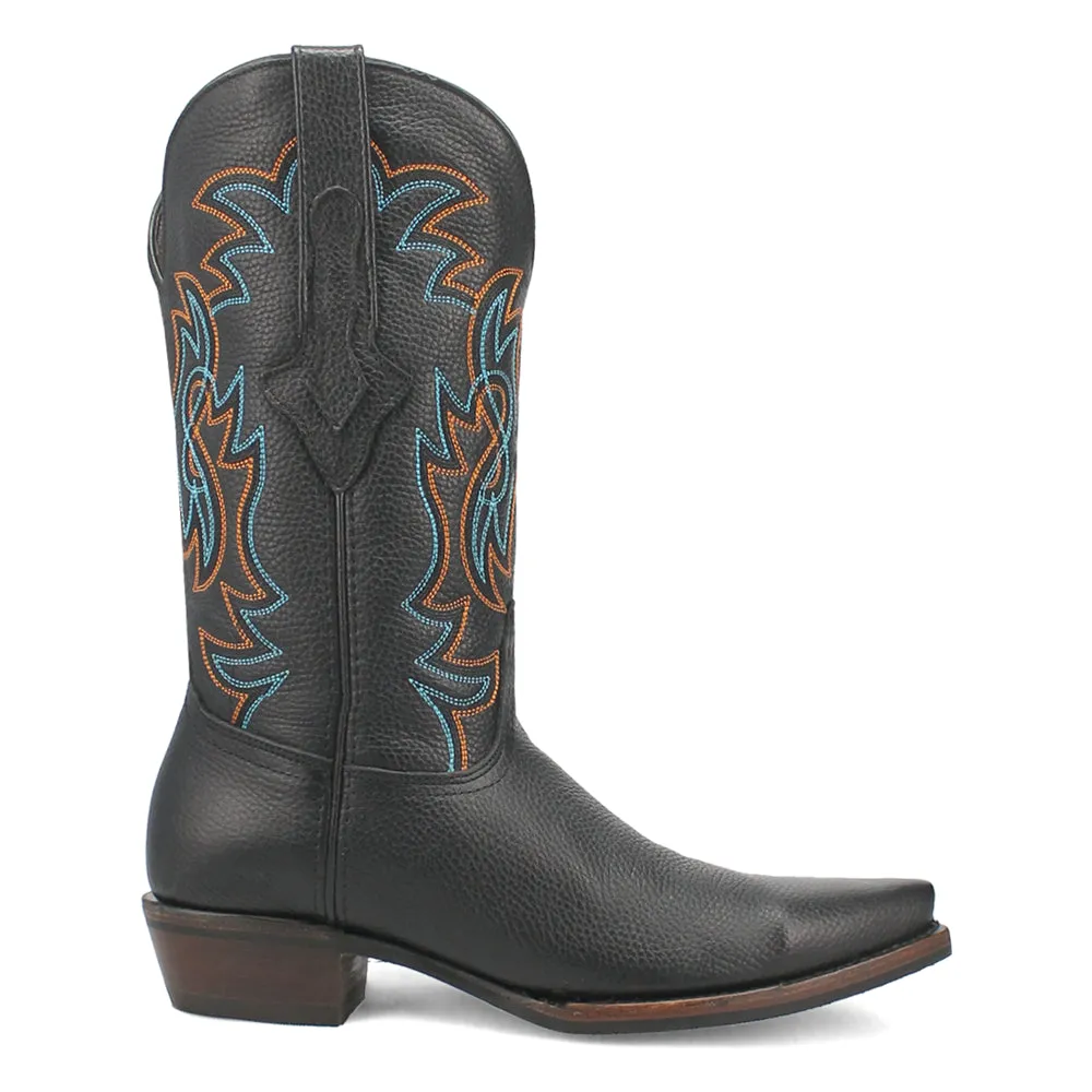 Gold Rush Leather Embroidered Snip Toe Cowboy Boots