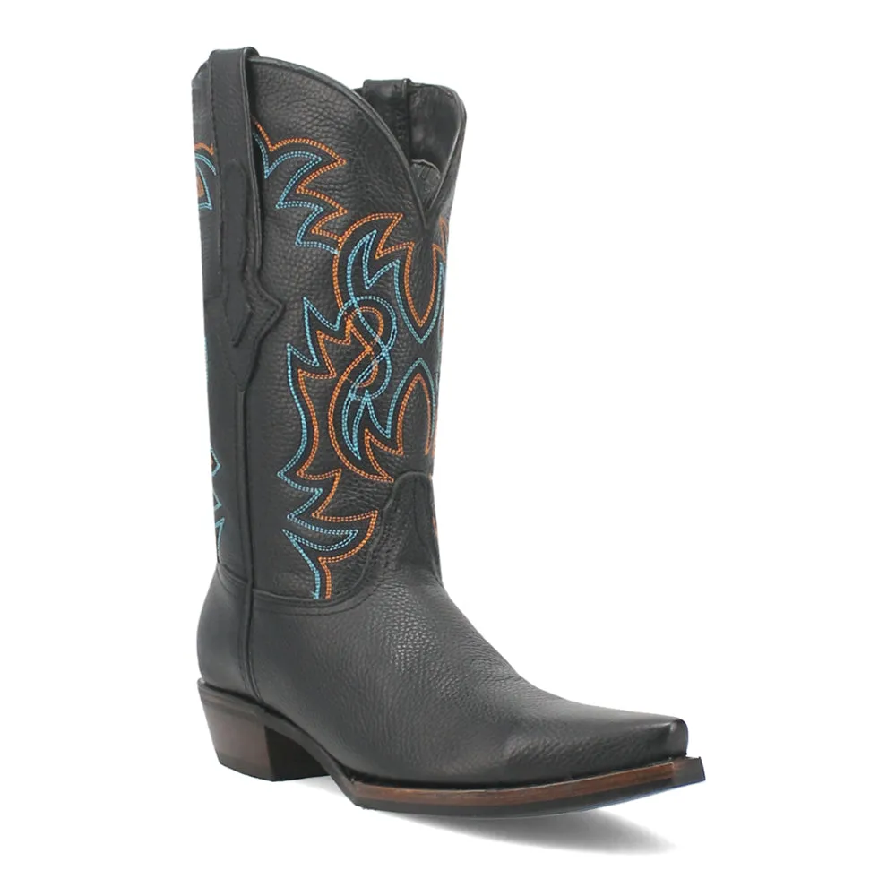 Gold Rush Leather Embroidered Snip Toe Cowboy Boots