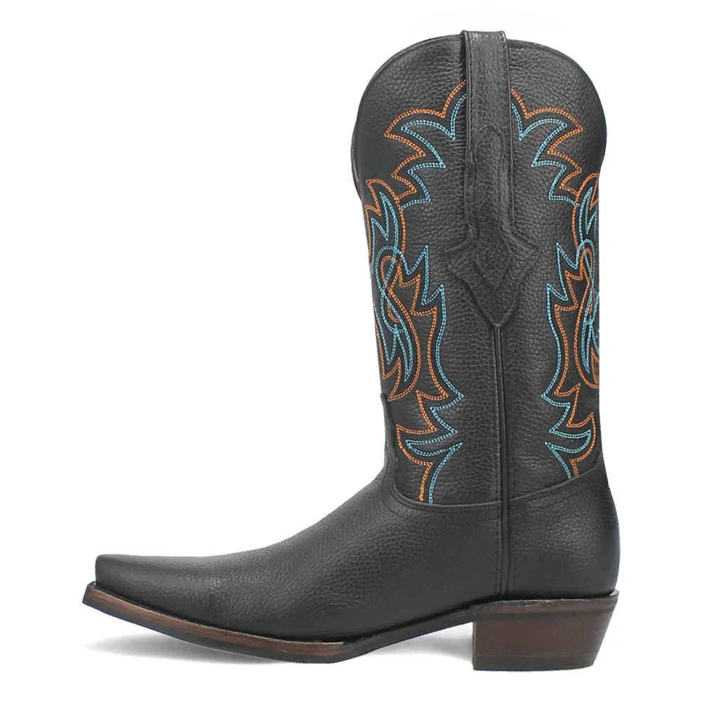 Gold Rush Leather Embroidered Snip Toe Cowboy Boots