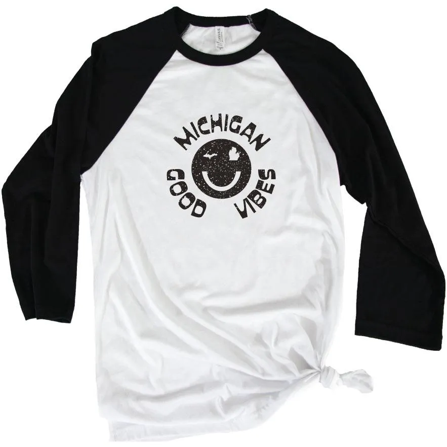 Happy Vibes 3/4 Baseball Tee