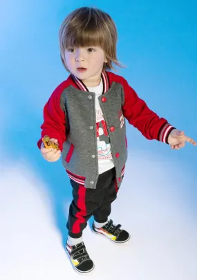 Hashtag Baby Boy Baseball Three Piece Tracksuit, Red