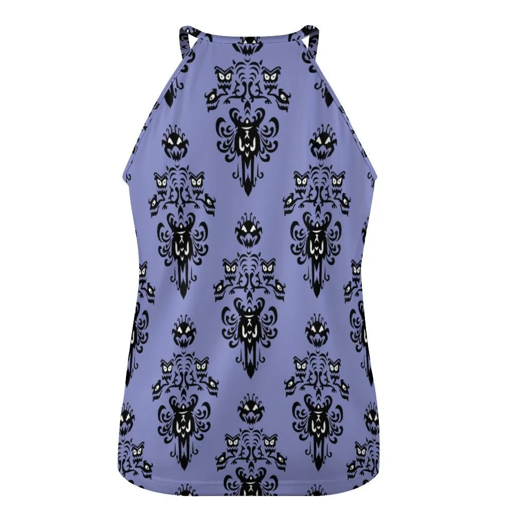 Haunted Mansion Wallpaper Women's Round-Neck Vest Tank Top