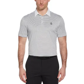 Heritage Stripe Golf Polo Shirt In Bright White