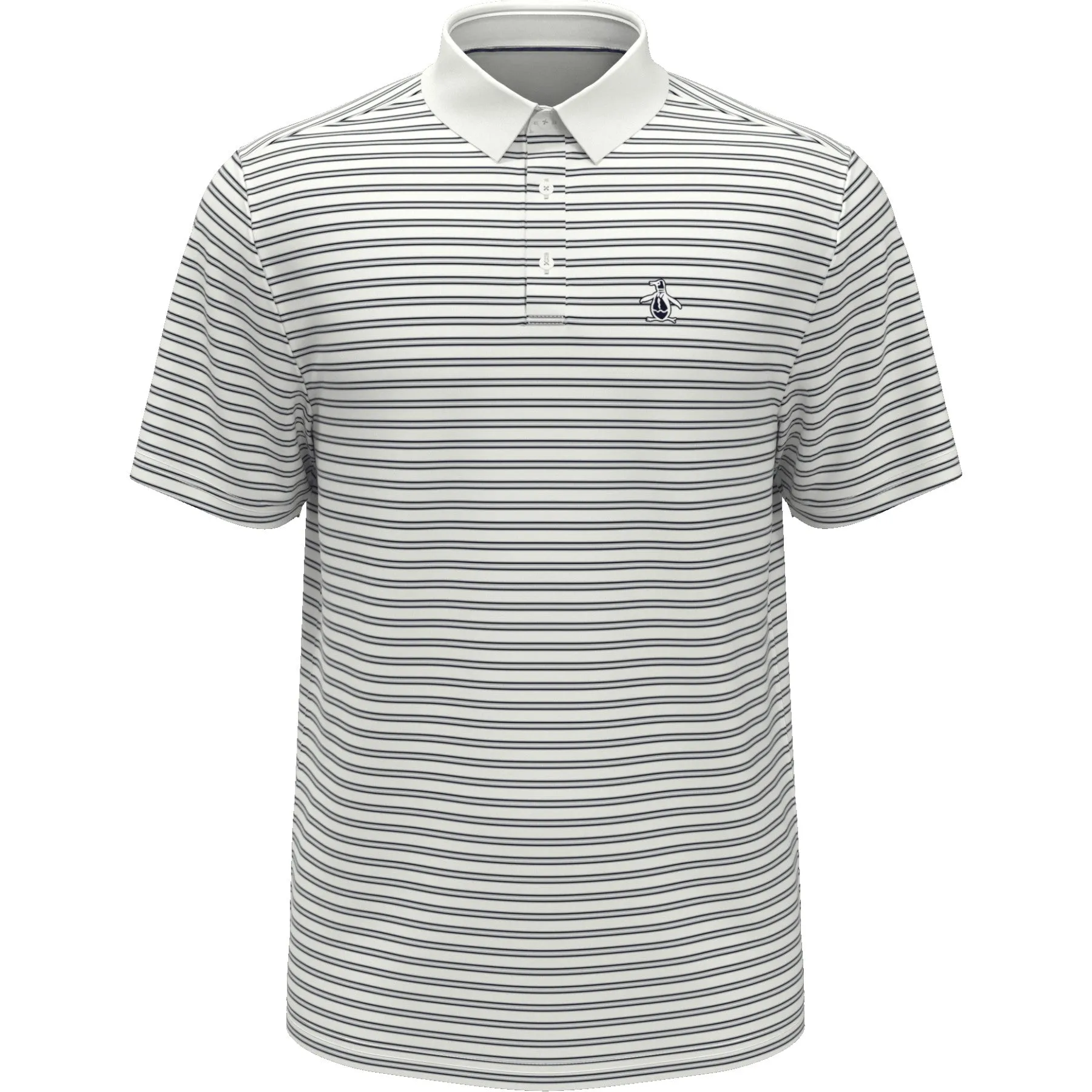 Heritage Stripe Golf Polo Shirt In Bright White