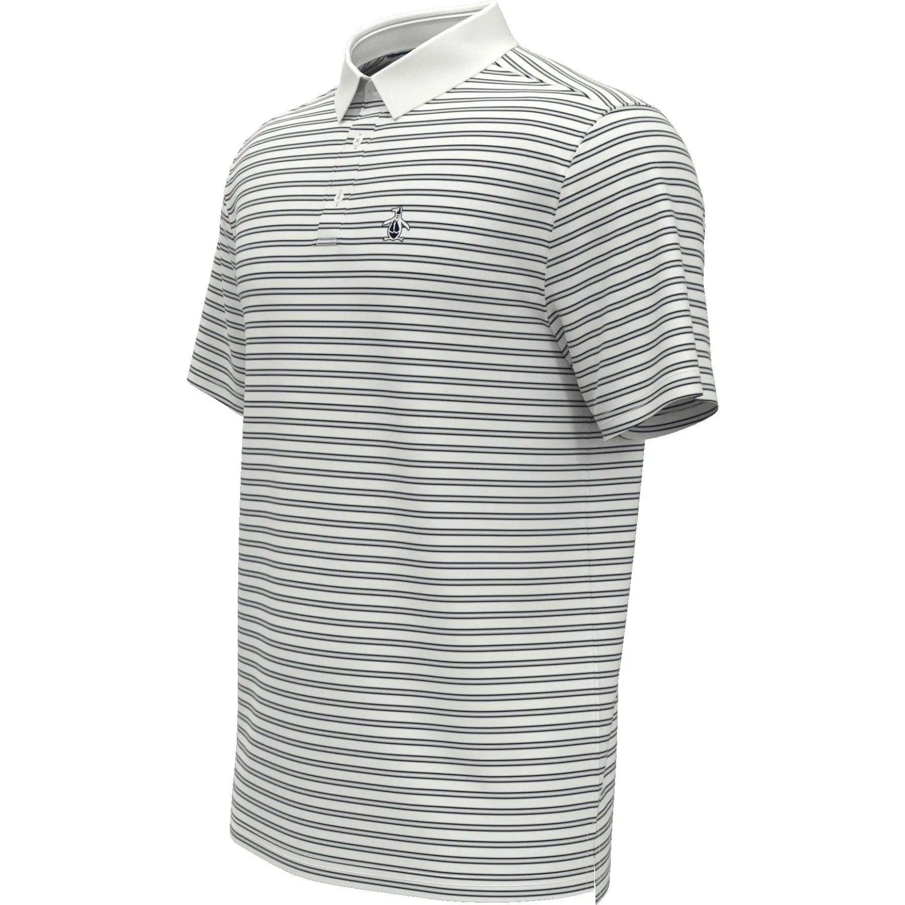 Heritage Stripe Golf Polo Shirt In Bright White