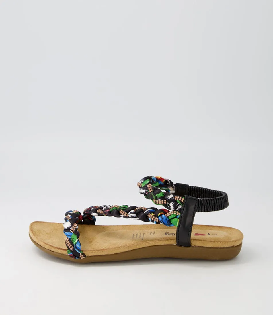 I LOVE BILLY Frazel Black Multi Sandals