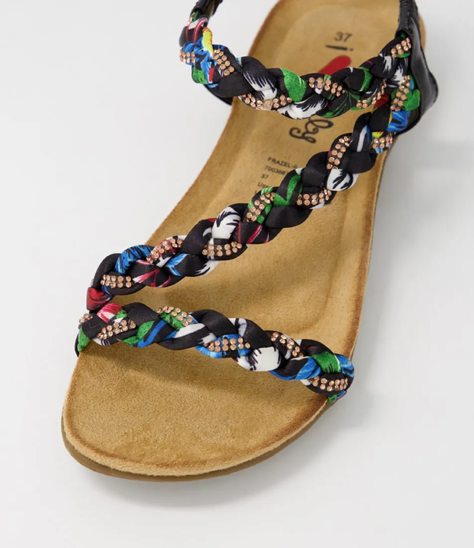 I LOVE BILLY Frazel Black Multi Sandals