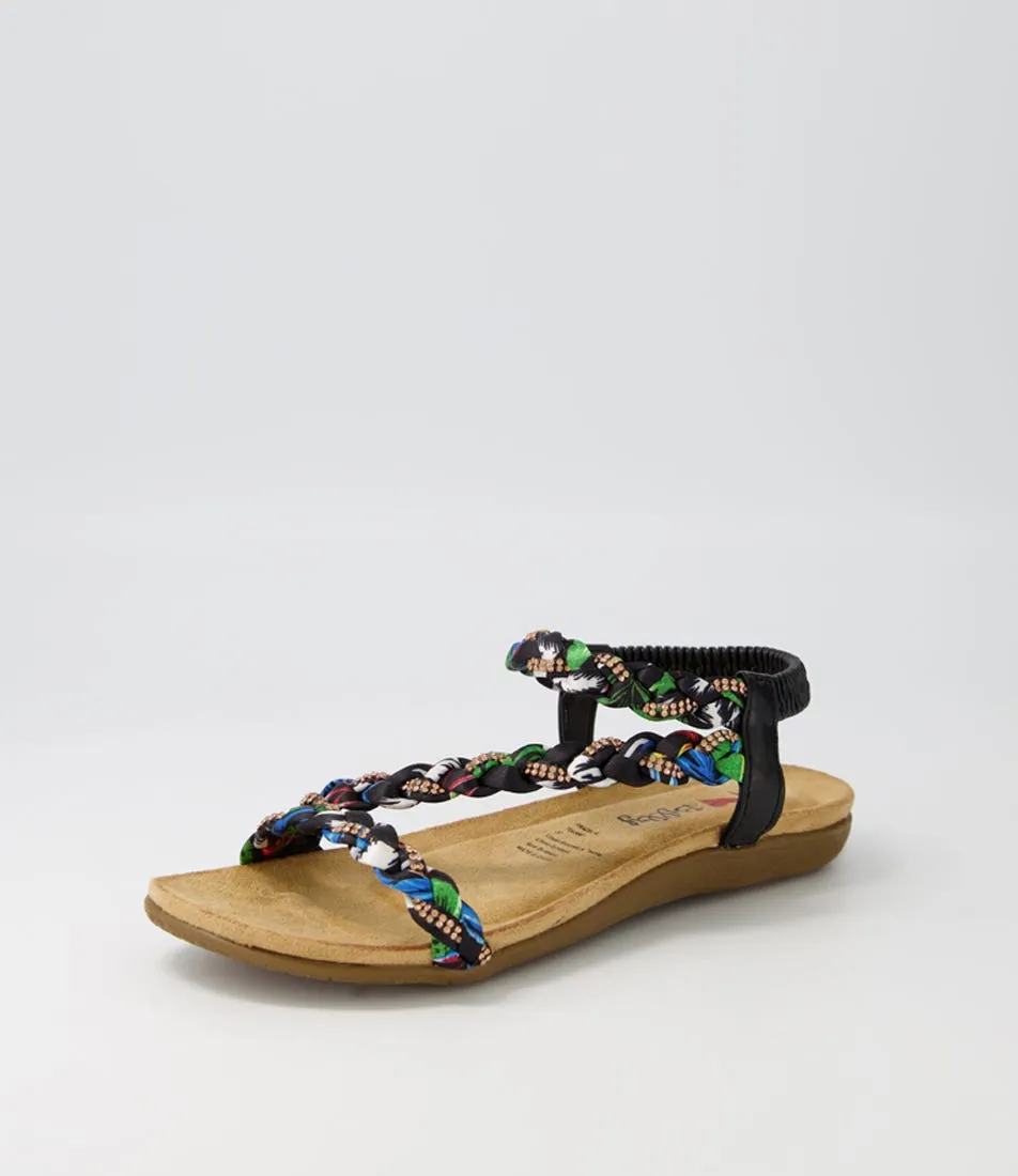 I LOVE BILLY Frazel Black Multi Sandals