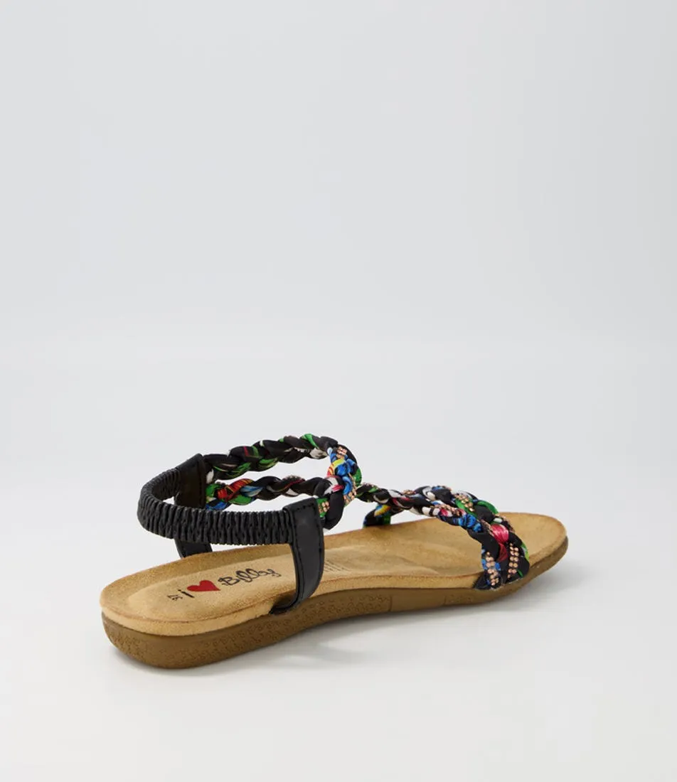 I LOVE BILLY Frazel Black Multi Sandals