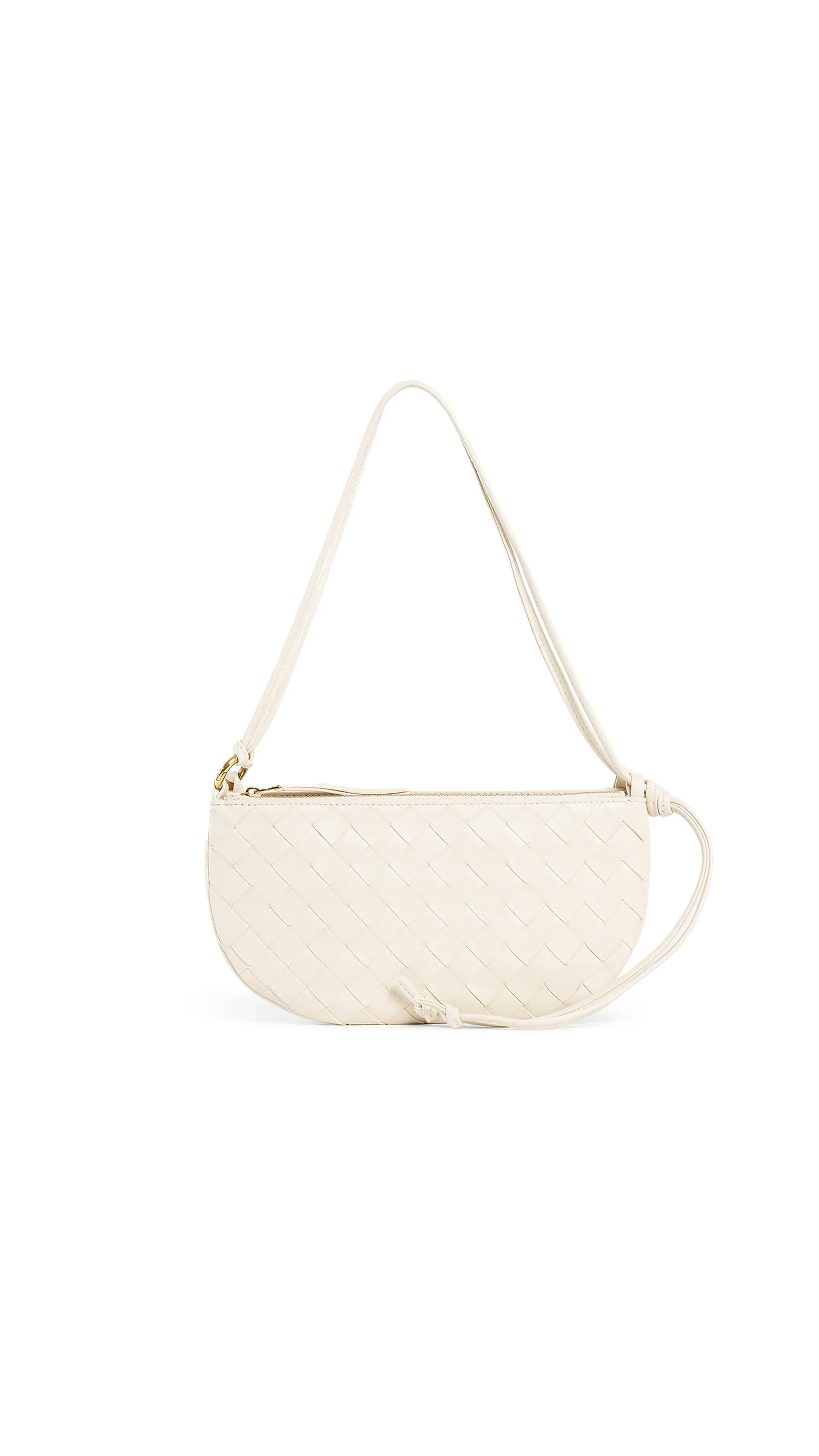 Intreciato Moon Shoulder Bag - Chalk