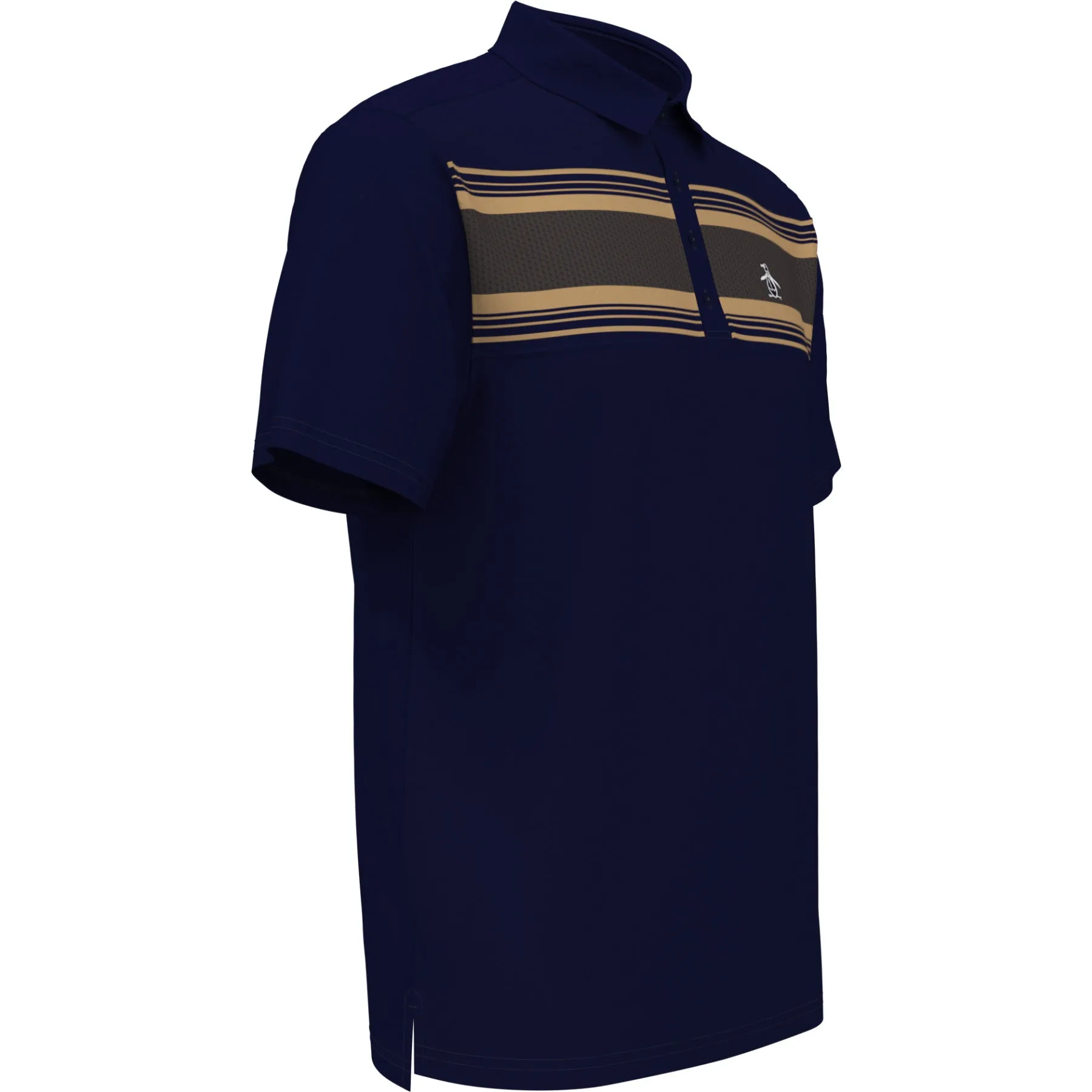 Jack Heritage Stripe Print Short Sleeve Golf Polo Shirt In Black Iris