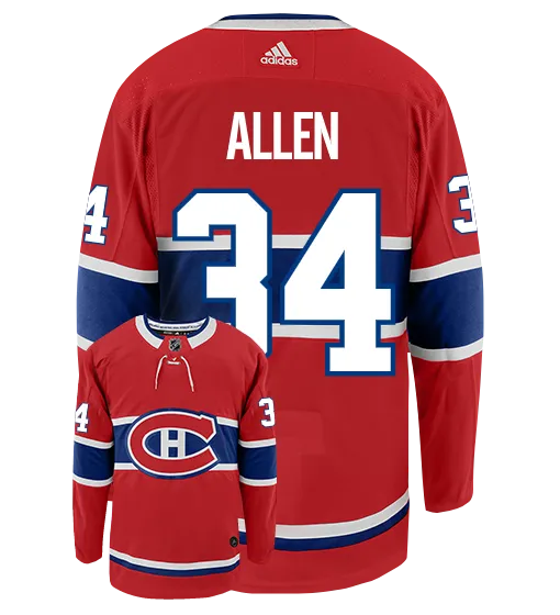 Jake Allen Montreal Canadiens Adidas Authentic Home NHL Hockey Jersey     