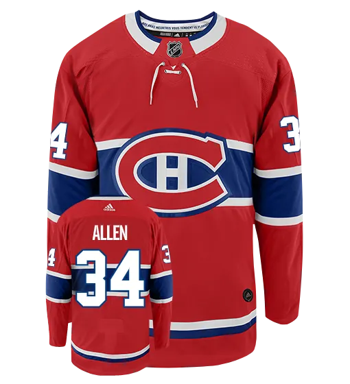 Jake Allen Montreal Canadiens Adidas Authentic Home NHL Hockey Jersey     