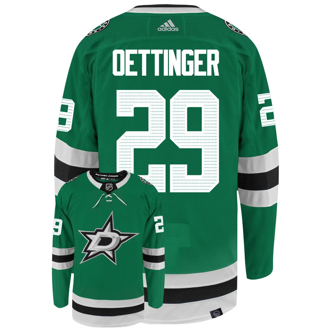 Jake Oettinger Dallas Stars Adidas Primegreen Authentic NHL Hockey Jersey     