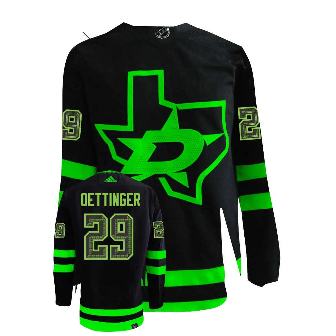 Jake Oettinger Dallas Stars Adidas Primegreen Authentic NHL Hockey Jersey     