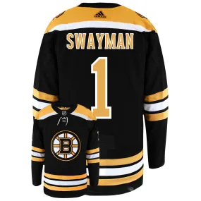 Jeremy Swayman Boston Bruins Adidas Primegreen Authentic NHL Hockey Jersey     