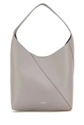 Jil Sander Light Grey Leather Medium Vertigo Shoulder Bag