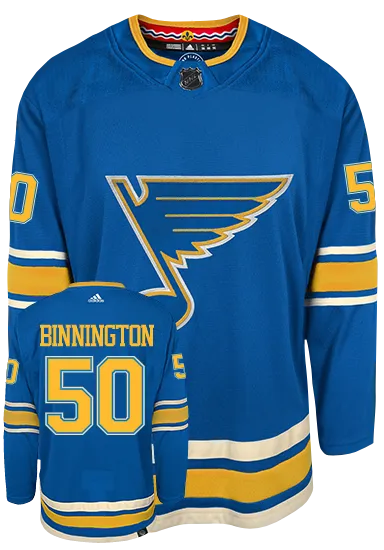 Jordan Binnington St Louis Blues Adidas Primegreen Authentic NHL Hockey Jersey     