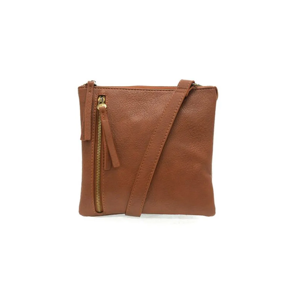 JOY SUSAN DAWN MULTI POCKET CROSSBODY BAG WALNUT