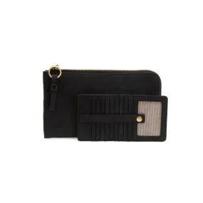 JOY SUSAN KARINA SUEDE CONVERTIBLE CROSSBODY BAG BLACK