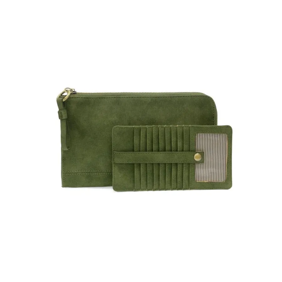 JOY SUSAN KARINA SUEDE CONVERTIBLE CROSSBODY BAG EMERALD