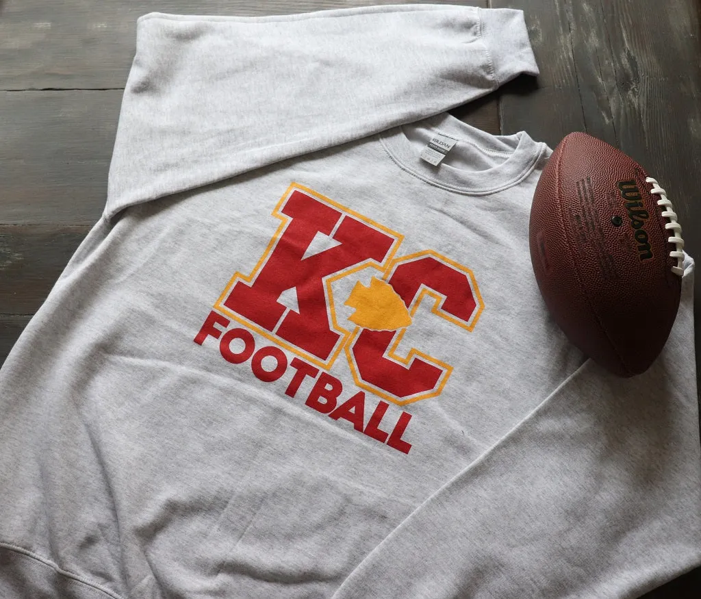 Kansas City Football Ash Crew Sweatshirt