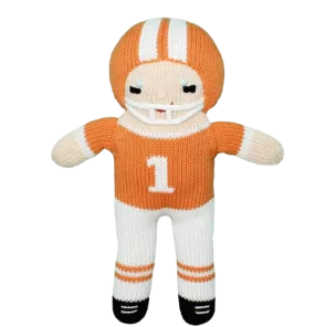 Knit Football Player Orange and White