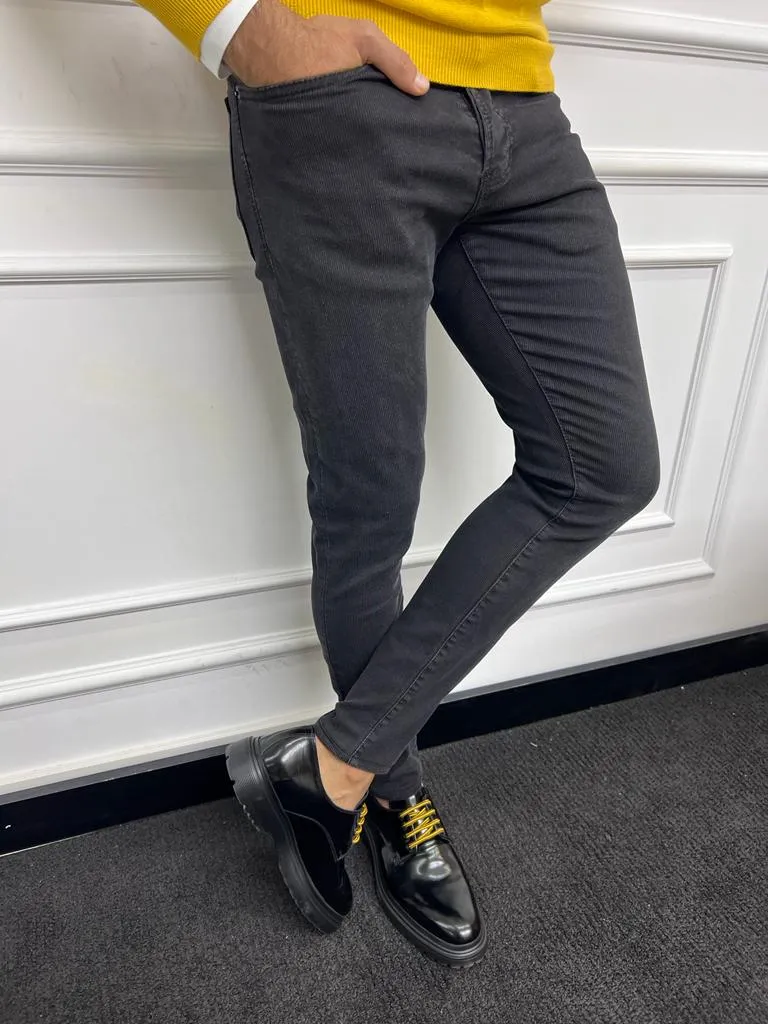 Leon Slim Fit Lycra Black Jeans